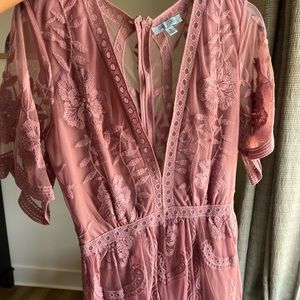 Pink / mauve lace romper